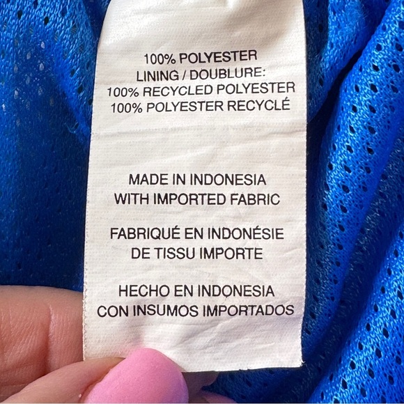 Nike Blue & Orange Men's sz Small Swim Trunks Board Shorts Zip Pocket Drawstring - Picture 9 of 15